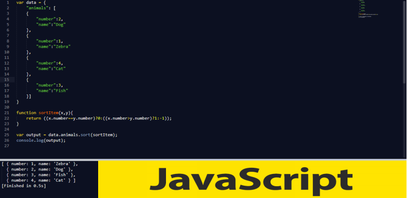[JS] Sort JSON Objects in Javascript